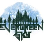 Logo with a blue watercolor mountain range and pine trees above bold geometric text reading “GROW GREEN.”