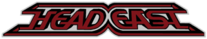 Stylized red and black wordmark logo with bold lettering outlined in black.